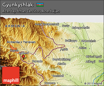 Physical 3D Map of Gyunkyshlak