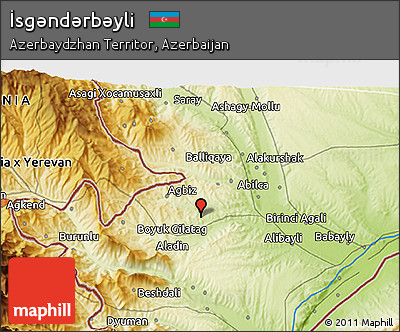 Physical 3D Map of İsgǝndǝrbǝyli
