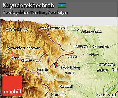 Physical 3D Map of Kuyuderekheshtab