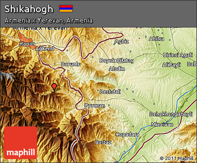 Physical 3D Map of Shikahogh
