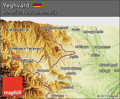 Physical 3D Map of Yeghvard