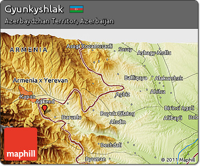 Physical 3D Map of Gyunkyshlak