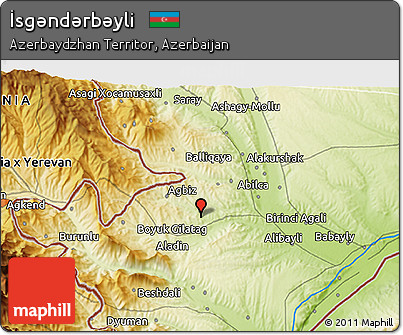Physical 3D Map of İsgǝndǝrbǝyli