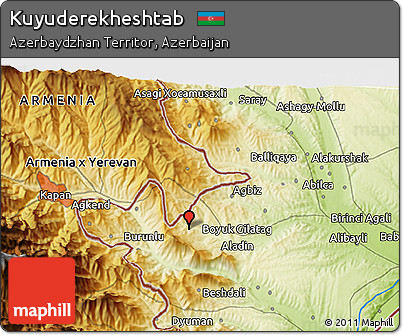 Physical 3D Map of Kuyuderekheshtab