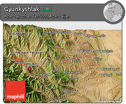 Satellite 3D Map of Gyunkyshlak