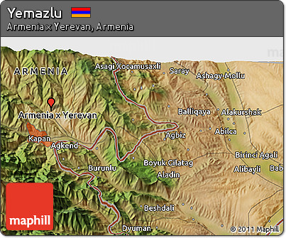 Satellite 3D Map of Yemazlu
