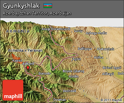 Satellite 3D Map of Gyunkyshlak