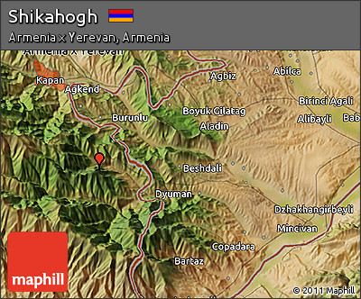 Satellite 3D Map of Shikahogh