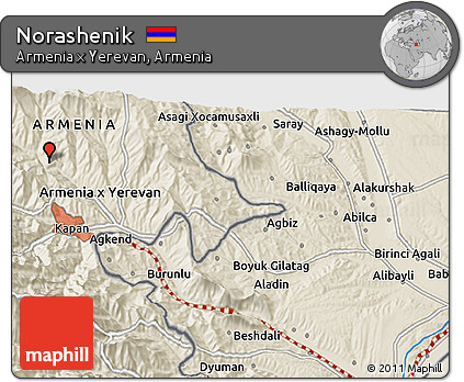 Shaded Relief 3D Map of Norashenik