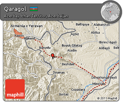 Shaded Relief 3D Map of Qaragöl
