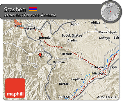 Shaded Relief 3D Map of Srashen