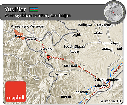 Shaded Relief 3D Map of Yusiflar
