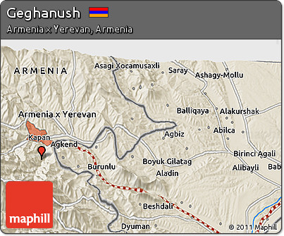 Shaded Relief 3D Map of Geghanush