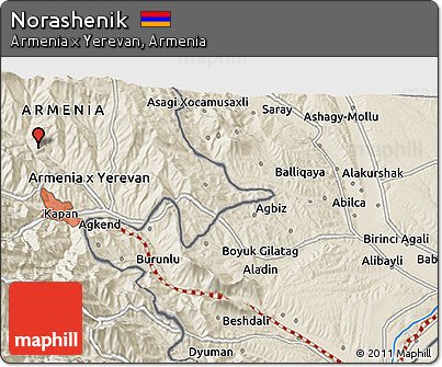 Shaded Relief 3D Map of Norashenik