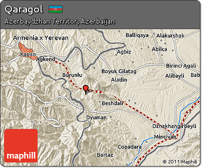 Shaded Relief 3D Map of Qaragöl