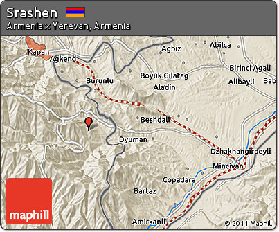 Shaded Relief 3D Map of Srashen