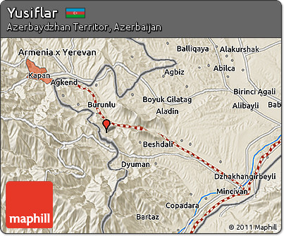 Shaded Relief 3D Map of Yusiflar
