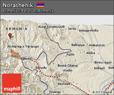 Shaded Relief 3D Map of Norashenik
