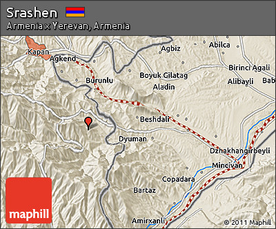 Shaded Relief 3D Map of Srashen