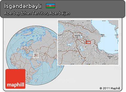 Gray Location Map of İsgǝndǝrbǝyli, hill shading