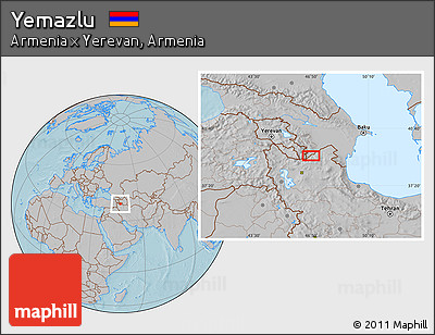 Gray Location Map of Yemazlu, hill shading