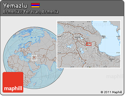 Gray Location Map of Yemazlu, hill shading