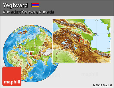 Physical Location Map of Yeghvard
