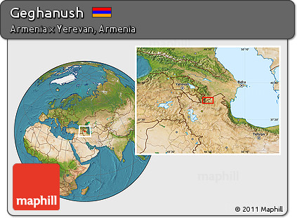 Satellite Location Map of Geghanush
