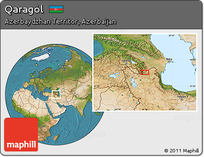 Satellite Location Map of Qaragöl
