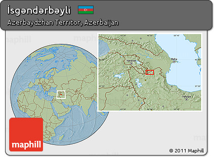 Savanna Style Location Map of İsgǝndǝrbǝyli, hill shading