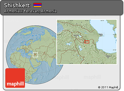 Savanna Style Location Map of Shishkert, hill shading