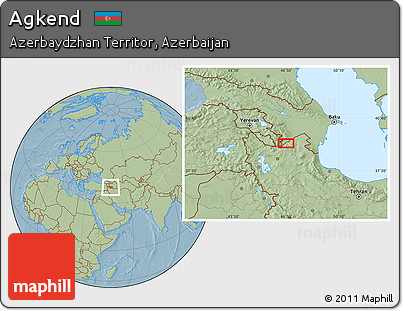 Savanna Style Location Map of Agkend, hill shading