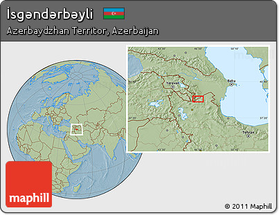 Savanna Style Location Map of İsgǝndǝrbǝyli, hill shading