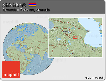 Savanna Style Location Map of Shishkert, hill shading