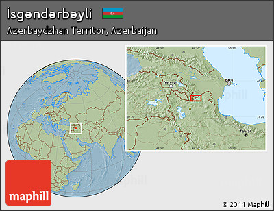 Savanna Style Location Map of İsgǝndǝrbǝyli, hill shading