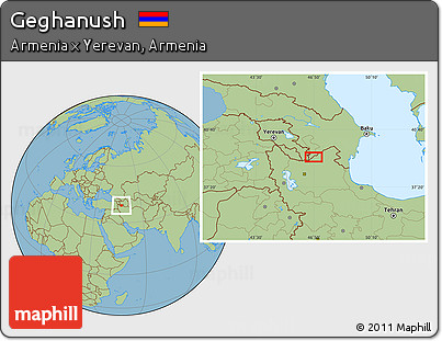 Savanna Style Location Map of Geghanush