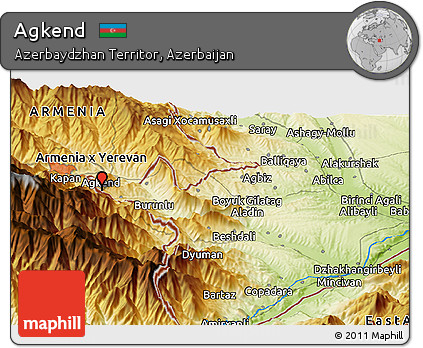 Physical Panoramic Map of Agkend