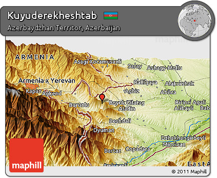 Physical Panoramic Map of Kuyuderekheshtab