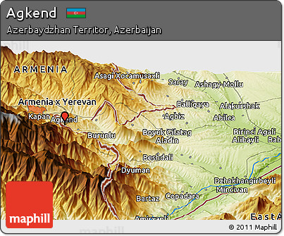 Physical Panoramic Map of Agkend