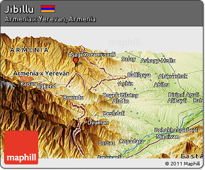 Physical Panoramic Map of Jibillu