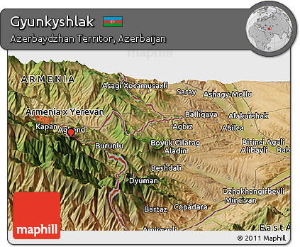 Satellite Panoramic Map of Gyunkyshlak