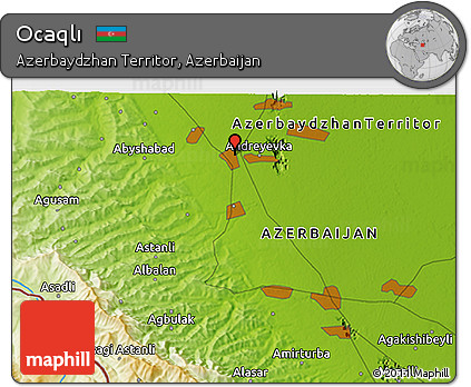 Physical 3D Map of Ocaqlı