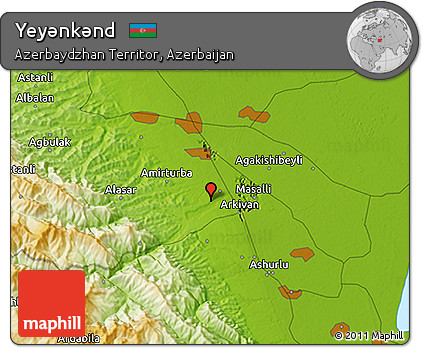 Physical 3D Map of Yeyǝnkǝnd