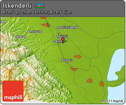 Physical 3D Map of Iskenderli
