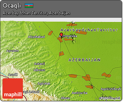 Physical 3D Map of Ocaqlı