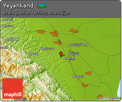 Physical 3D Map of Yeyǝnkǝnd