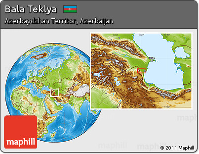 Physical Location Map of Bala Teklya