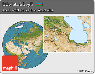 Satellite Location Map of Dövlǝtǝlibǝyli