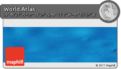 Shaded Relief Panoramic Map of the Area around 39° 3' 25" N, 48° 22' 30" W