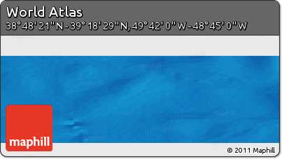 Shaded Relief Panoramic Map of the Area around 39° 3' 25" N, 49° 13' 30" W